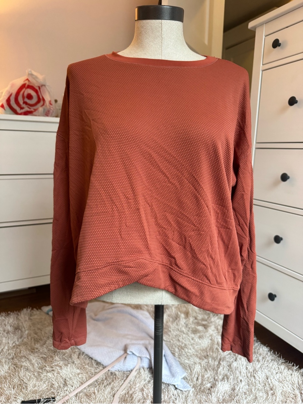 CALIA by Carrie Underwood Rust Textured Active Top